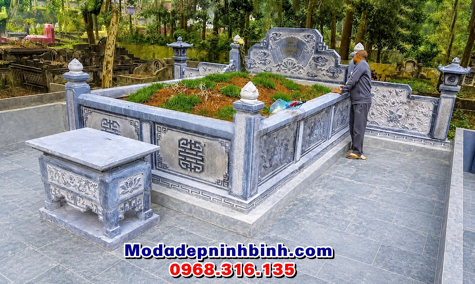 mộ tổ đá xanh đen đẹp