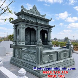 mẫu mộ đôi có mái che