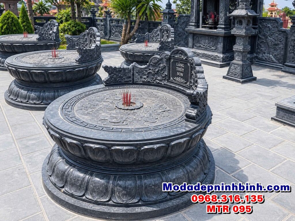 mẫu xây mộ đá tròn