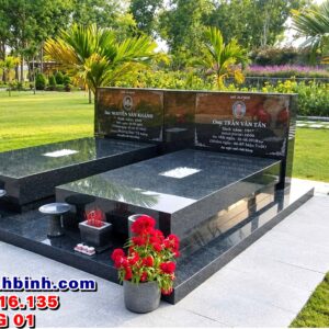 mộ đôi đá hoa cương granite đẹp