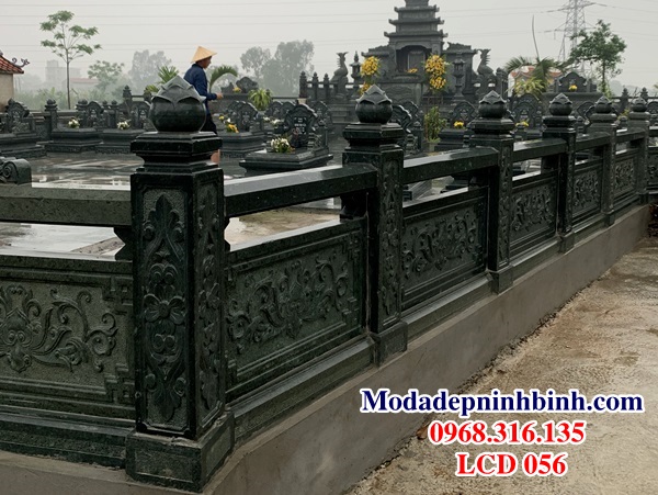 Hàng rào lan can đá xanh rêu LCD 056