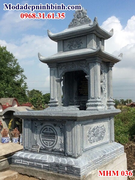 Mẫu lăng mộ đá đẹp 2 mái 036