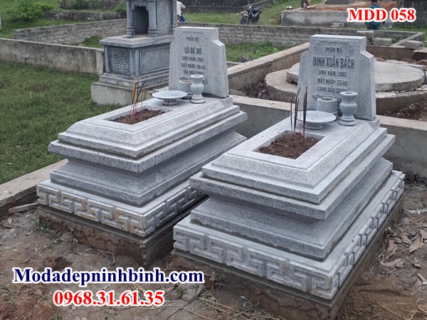Mẫu mộ đá đôi 058