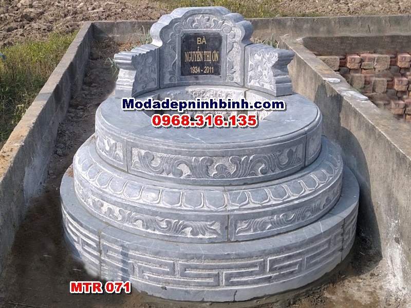 lăng mộ tròn đá xanh nguyên khối mtr 071