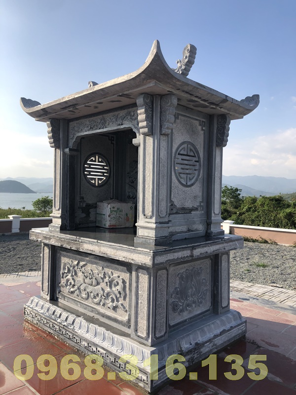 Lăng thờ cây hương đá xanh đen tự nhiên tại Phan Thiết Ninh Thuận 